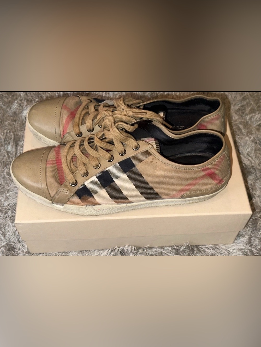 Authentic Burberry Nova Check Lace-Up Women’s Sneakers EUR Size: 41 - Picture 4 of 6